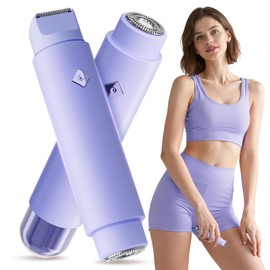 Bikini Trimmer for Women, Dual-Head Electric Razor & Painless Hair Removal - Waterproof Cordless Lady Shaver for Body, Face Underarm, Intimate Areas, Facial & Dermave Bikini Shaver