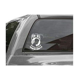 Edward & Co Sticker POW/MIA Prisoner of WAR Decal United States Army Military for Car Truck Window Laptop Bumper US Flag (Black, 6.0" h x 5.0" w)