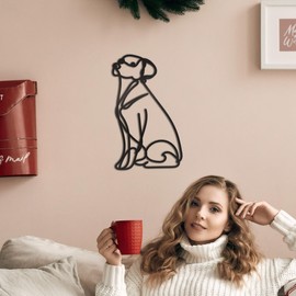 MidGid Golden Retriever Dog Metal Wall Art, Black Golden Retriever Dog Paws Metal Wall Decor for Living Room Bedroom, Line Golden Retriever Metal Sign, Golden Retriever Metal Gifts for Women, Wall Sculptures