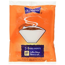 Gk Connaisseur Basket Coffee Filters - Fits Most Coffee Makers Requiring #4 Cone Filters - 40 Units