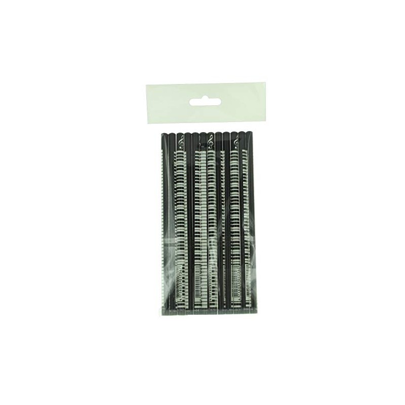 Pack of 12pcs Music Themed Black and White Keyboards HB