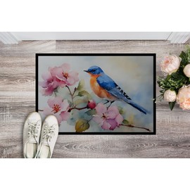 Caroline's Treasures DAC3189MAT Bluebird Doormat Front Door Mat Indoor Outdoor Rugs for Entryway, Non Slip Washable Low Pile, 18H X 27W