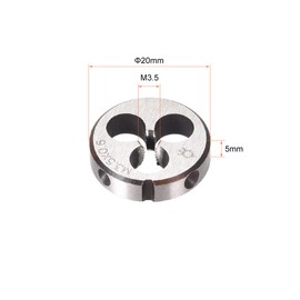 sourcing map M3.5 x 0.6 Metric Round Die, Machine Thread Right Hand Threading Die, Alloy Steel Screw Thread Cutting Die