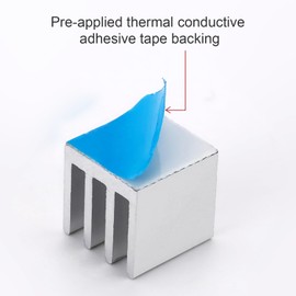 50pcs Aluminum Heatsink 10x10x10mm + Thermal Conductive Adhesive Tape Mini Small Heat Sinks for Cooling VRM GPU Stepper Driver Motor MOSFET Regulators