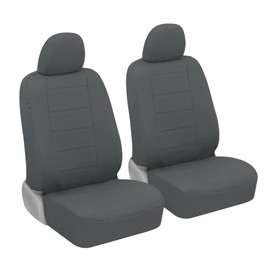 BDK carXS Gray Leather Car Seat Covers Front Seats Only, 4-Piece Faux Leather Seat Covers for Cars, Includes Front Seat Covers, Automotive Seat Covers for Trucks SUV