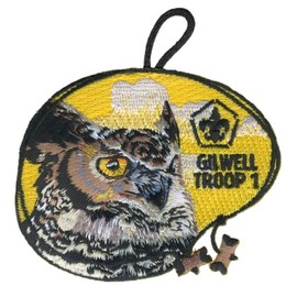 Wood Badge Owl Critter with Beads Embroidered Patch - Gilwell Troop 1 - ClassB