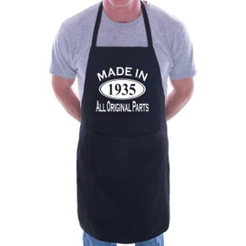 Print4U Made In 1935 90th Birthday BBQ Cooking Funny Novelty Apron Black