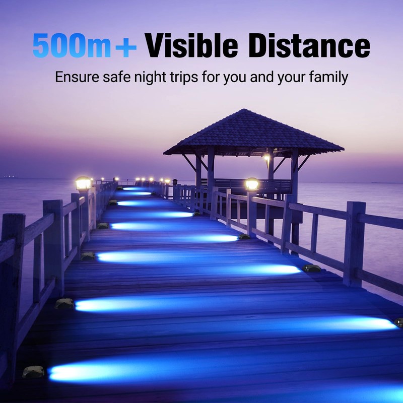 Quntis 6-Pack Solar Deck Lights, IP65 Waterproof Solar Pathway Lights,
