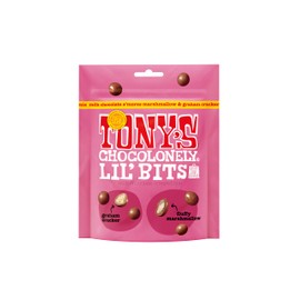 Tony's Chocolonely Lil' Bits Milk Chocolate S'mores Marshmallow & Graham Cracker Mix, Fair Trade, 4 Ounce (Pack of 8)