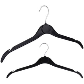 The Hanger Store 20 Black Plastic Coat Hangers for Tops, Dresses & Shirts