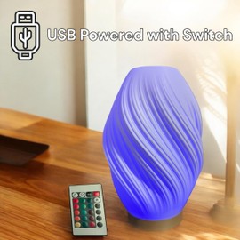 Delta Loom Ethereal Wave Lamp - 15-Color Dimmable LED Night Light - USB Powered Table Lamp with Switch and Remote - Modern Ambient Light - Home Decor Accent