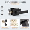 KNOBWELL Matte Black Door Handles 4 Pack, Levers Privacy Door