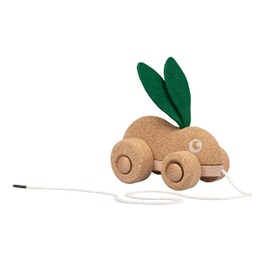 Korko Run Bunny Pull-Along Rabbit Made of Cork and Wood - Promotes Fine Motor Skills & Coordina-Tion for Toddlers