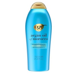 OGX Acondicionador renovador + aceite de argán de Marruecos, acondicionador reparador y aceite de argán que ayuda a fortalecer y reparar el cabello seco y dañado, sin parabenos, tensioactivos sin