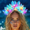 Evlry LED Crown Headband Luminous Shell Headpiece Glitter Starfish Beads