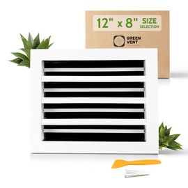 GREEN VENT - Vent Cover 12x8 - Decorative White Aluminum Air Vent Covers for Wall, Ceiling and Floor, Register Grille, Wall Register, Linear Slot Diffuser, Quiet Operation HVAC Cover for Home - White