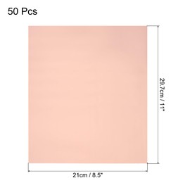 QUARKZMAN Pack of 50 Toner Reactive Film, Deco Film Transfer Sheets, 8.5 x 11 Inches, A4 Hot Foil Paper for Laser Printers, Scrapbooking, Heat Transfer, DIY Craft, Rose Gold