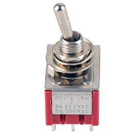 Switch Red 9 Pin ON-Off-ON 3 Position Mini Switch AC 6A/125V 3A/250V