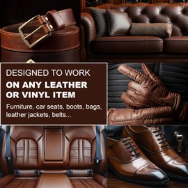 STARTSO WORLD Leather Recoloring Balm, Dark Brown Leather Repair Kit for Furniture, Leather Dye, Leather Color Restorer for Couches, Leather Couch Paint | Repair, Restore Faded & Scratched Leather