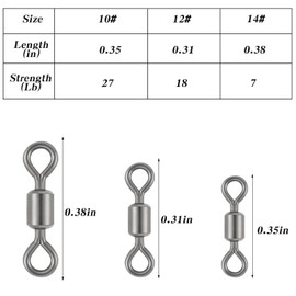 100PCS Swivels Fishing Tackle, 3 Size Micro Swivels for Fly Fishing Small Barrel Swivel Tackles Power Crane Swivel, Barrel Hook Line Connector for Fresh and Saltwater Lure Leader Connector