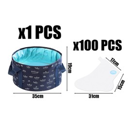 1 Navy Blue Foot Bath, 1 Pack Foot Mask, Foot Bath, Foot Hydrotherapy Soaking, Foldable Foot Bath, Foot Soaking Bucket