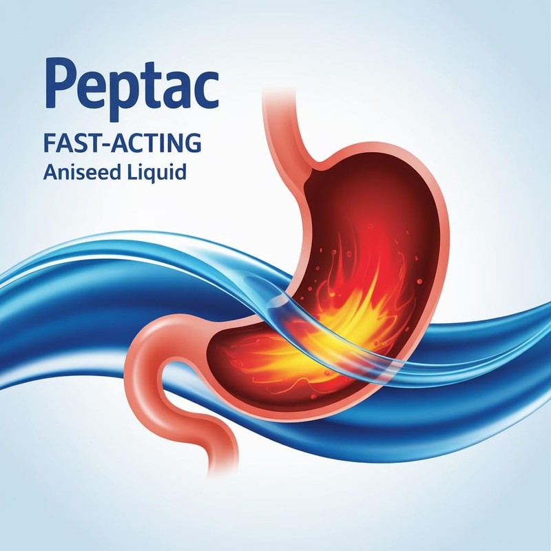 Peptac Liquid Aniseed, 500 ml, Sugar-Free Indigestion Relief - Free