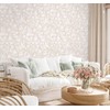 LiKiLiKi Peel and Stick Wall Paper Khaki and White Floral