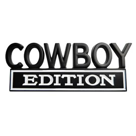 OnlyYou.X Cowboy Edition Emblem Cowboy Edition Badge Cowboy Edition Decal Cowboy Edition Sticker for Pickup and Car 1 Piece Metal Black White
