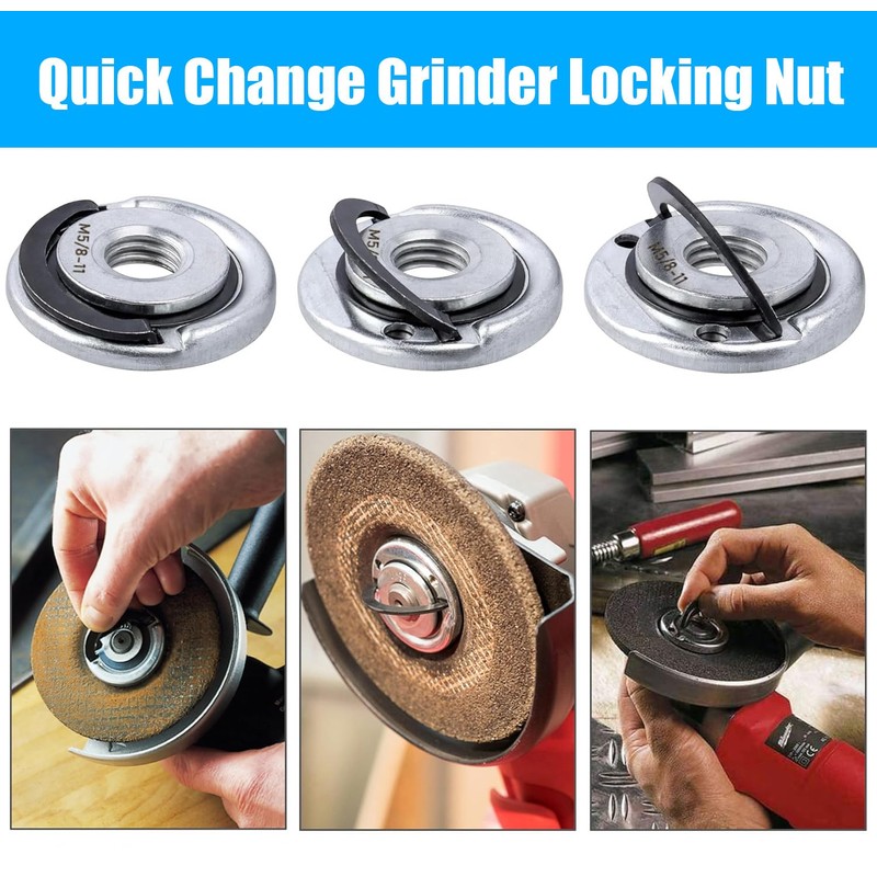 Yakamoz 2PCS M10 Thread Angle Grinder Lock Nuts, Quick Release