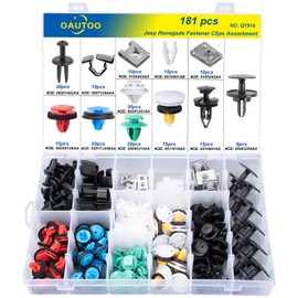 OAUTOO 181pcs for Jeep Renegade 2015-On Auto Body Interior and Exterior Retainer Fastener Clip Assortment