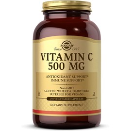 SOLGAR Solgar Vitamin C 500 mg, 250 Vegetable Capsules - Antioxidant & Immune Support - Overall Health - Supports Healthy Skin & Joints - Non-GMO, Vegan, Gluten Free, Kosher - 250 Servings