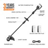 Litheli 2x20V Cordless String Trimmer, 14" Brushless Battery Powered Weed