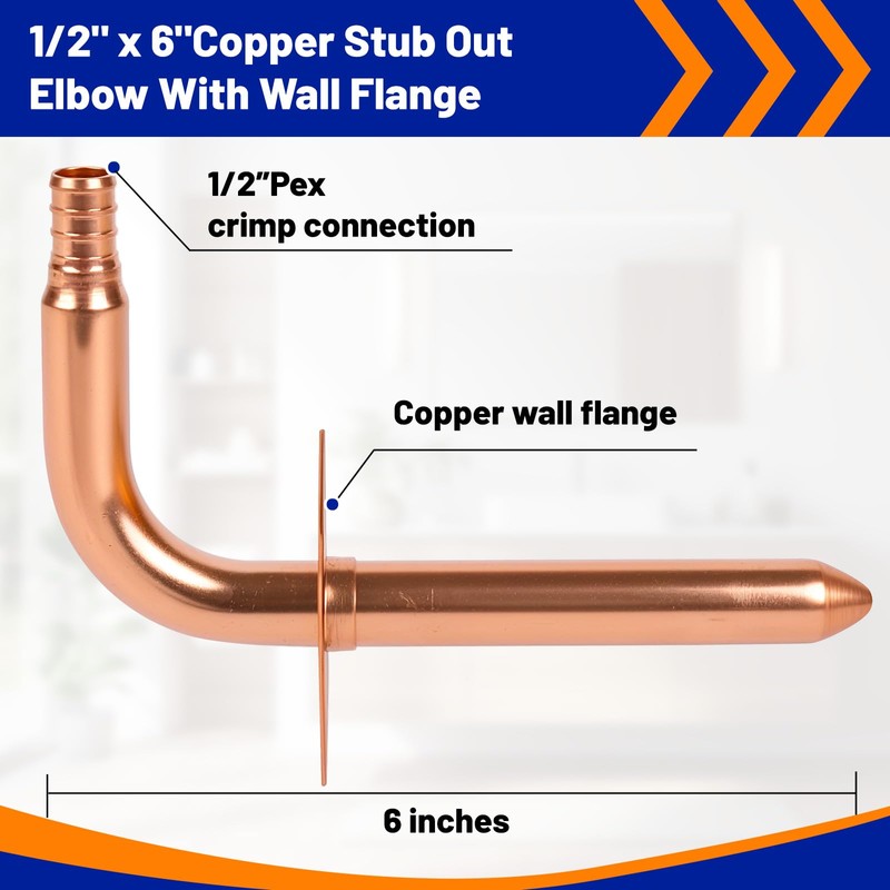 (Znkiok 2 Pack) 1/2 Inch Pex Fittings,Copper Stub Out Elbow