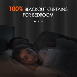 MIULEE 100% Blackout Curtains 72 inches Long Linen Blackout Curtains for Bedroom Living Room, Back Tab Room Darkening Black Out Window Drapes Thermal Insulated Rod Pocket, White, 2 Panels Set