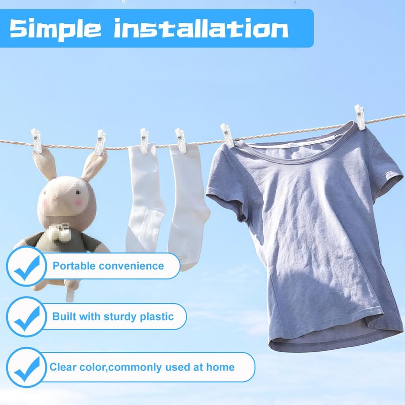 24Pcs Clear Plastic Pleated Paper Blinds Clips, Temporary Window Blinds
