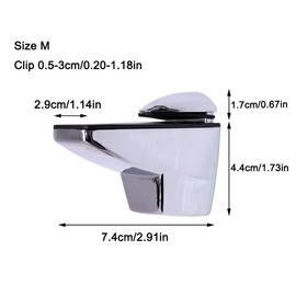 4 Pack Glass Shelf Brackets, Adjustable Glass Shelf Brackets, Adjustable Glass Shelf Brackets, Zinc Alloy Wall Mount, Glass Support for 5-30mm Thick Shelves, 4 Pieces