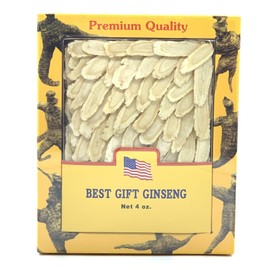 greenliek Grade A+ Hand Selected American Ginseng Slice Medium 4oz Box 美国花旗参片