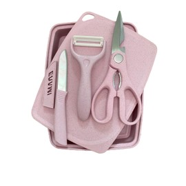 ZeQi 5-in-1 Cutting Board, Knife, Peeler, Scissors and Tray Set/Travel, Camping, Outdoor, Dorms, Small Cutting Boards, BPA Free, Dishwasher Safe, Kitchen Utensils, Gift