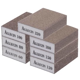 Sanding Sponge 60 80 100 120 150 180 220 Grit Reusable and Washable Wet Dry Sand Block Coarse Medium Fine Sandpaper Blocks for Wood Drywall Metal Crafts (Pack of 7 Pcs)