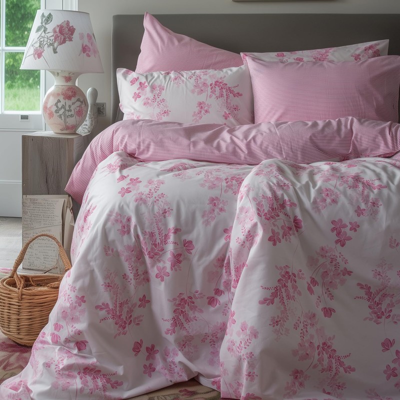 LERUUM Bed Linen Set 140 x 200 cm Cotton Reversible