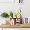 TOFOREVO 5x7 Double Picture Frame Rustic Brown Wooden Hinged Beveled