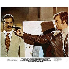 The Burglars Original Lobby Card Jean-Paul Belmondo Points Gun at Omar Sharif