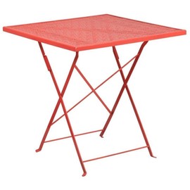Scranton & Co 28" Square Folding Patio Dining Table in Coral