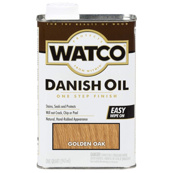 Watco 242210 Danish Oil Wood Finish, Low VOC, Quart, Golden Oak