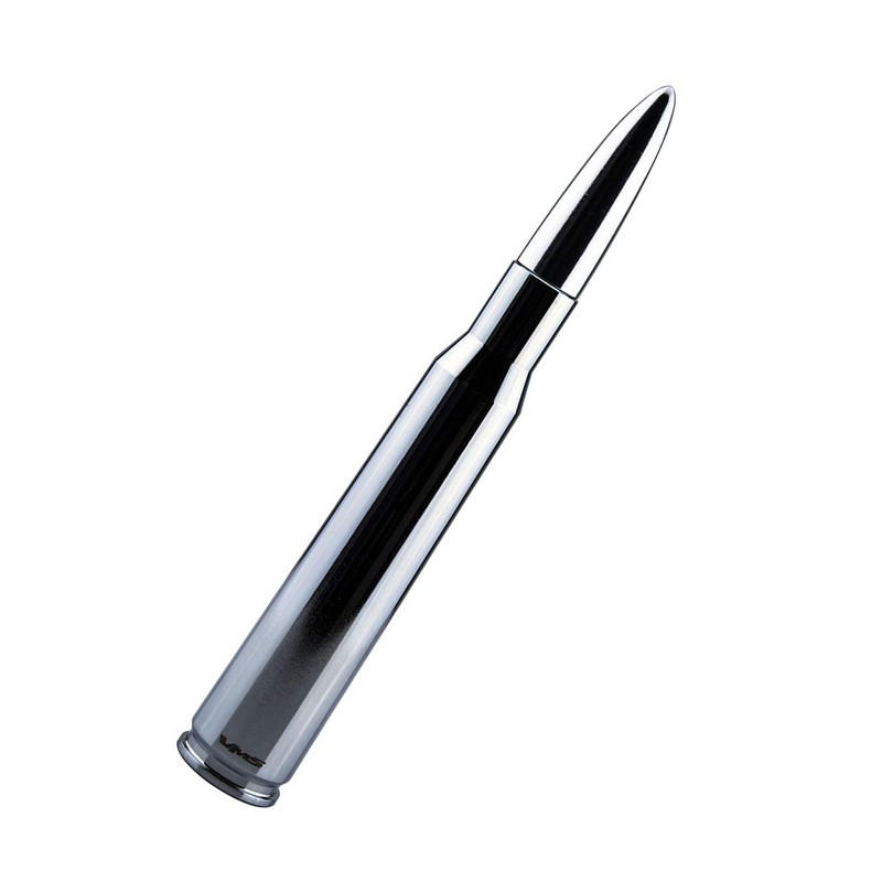 VMS Racing 50 Cal Caliber CHROME SILVER TIP BULLET ANTENNA