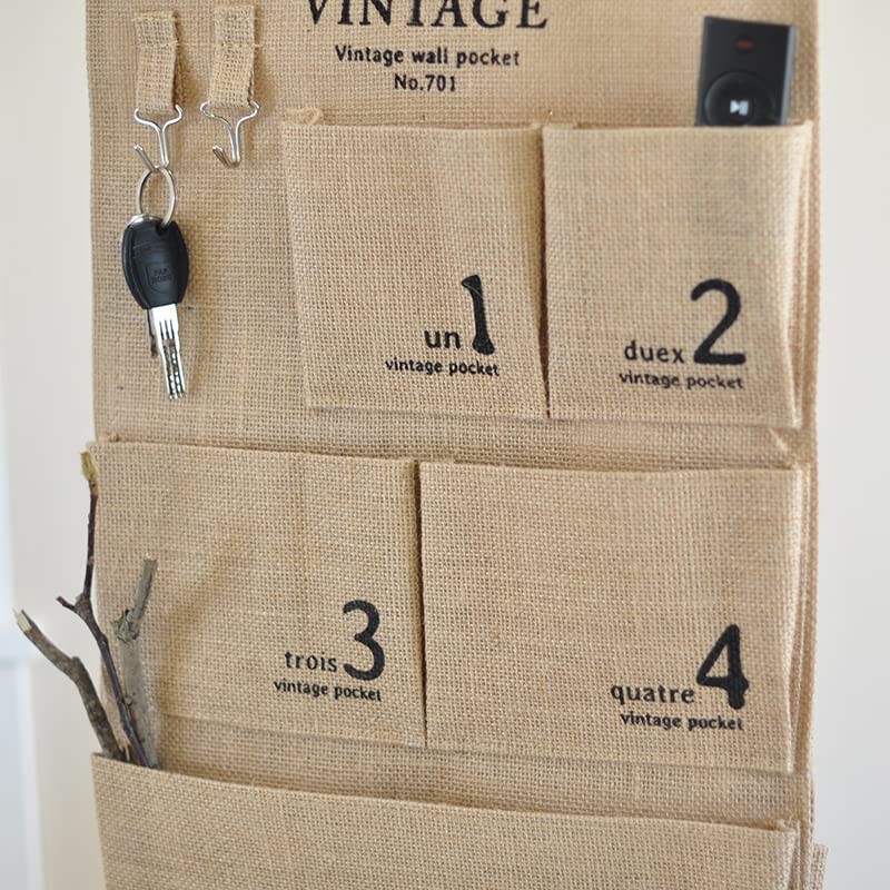 Wall Pocket, Wall-mounted, Hanging, Hook, Storage, Organization, Classification, Natural, Cotton,