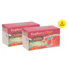 Celestial Seasonings Herbal Tea Caffeine Free Raspberry Zinger - 20 Tea Bags x2P