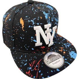 Jeamis Children's NY Cap Kids USA Summer Snapback Baseball Cap Cap Unisex Trucker Starter Baseball Cap Hat Hawaiian Cult for Boys and Girls, NY Colourful Blue, Unit size