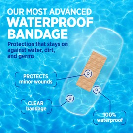 BAND-AID Brand Waterproof Clear Spot Adhesive Square Bandages, Individually Wrapped Small Spot Bandages for Wound Care for Minor Cuts & Scrapes, Waterproof, One Size, 50 ct