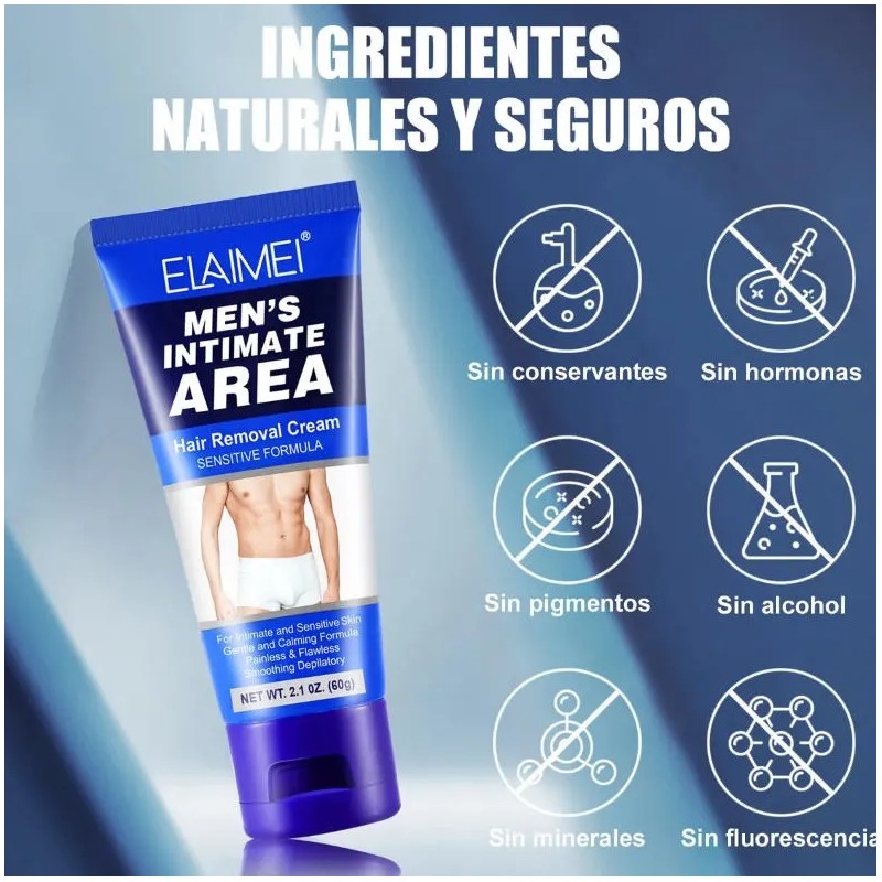 Crema Depilatoria Íntima Hombre Todo Cuerpo Espátula